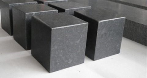 black granite cube stone